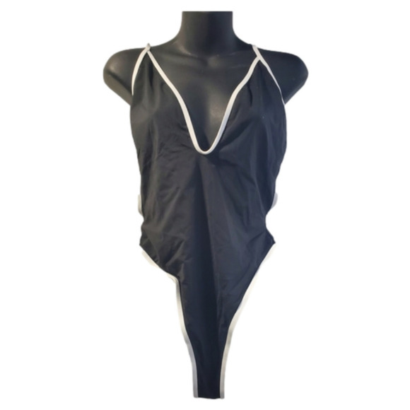 Icon Swim Black Thong One piece Swimsuit XL - Picture 1 of 5
